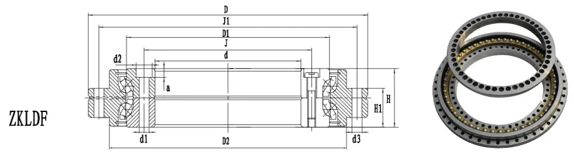 ZKLDF轉(zhuǎn)臺軸承剖面圖